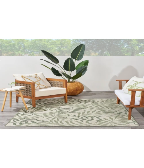 Nourison Garden Oasis Ivory Green GOA01 6 ft. X 9 ft. Rectangle Rug
