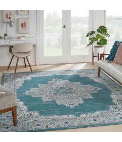 Nourison Home Passion PSN03 Turquoise Grey 8 ft. X 10 ft. Area Rug
