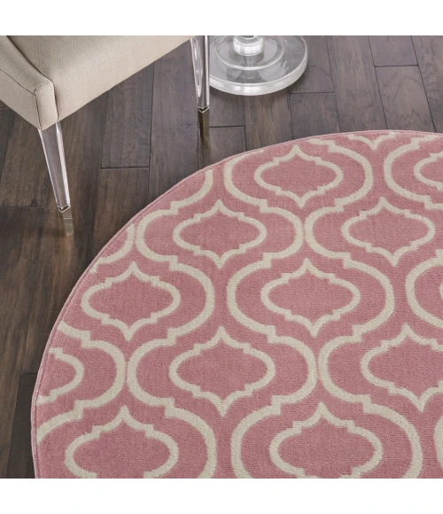 Nourison Jubilant Round Area Rug JUB19-Pink