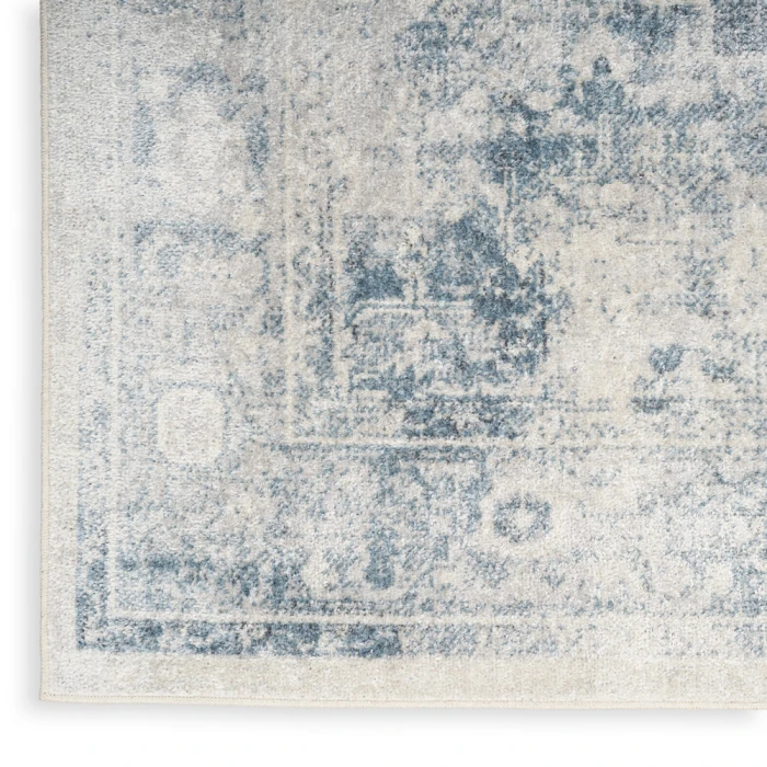 Nourison Astra Machine Washable Area Rug ASW11 Blue/Ivory