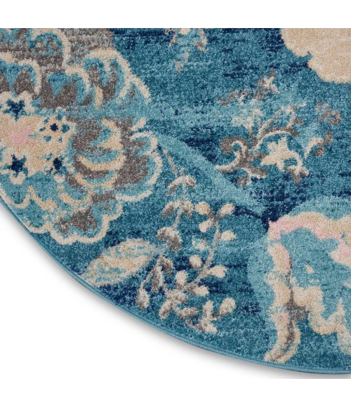 Nourison Tranquil Round Area Rug TRA02-Turquoise