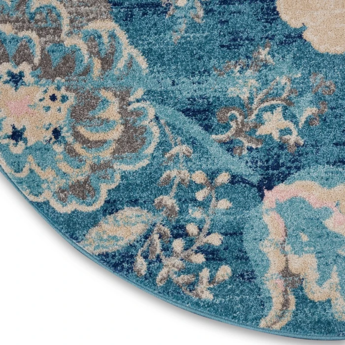 Nourison Tranquil Round Area Rug TRA02-Turquoise