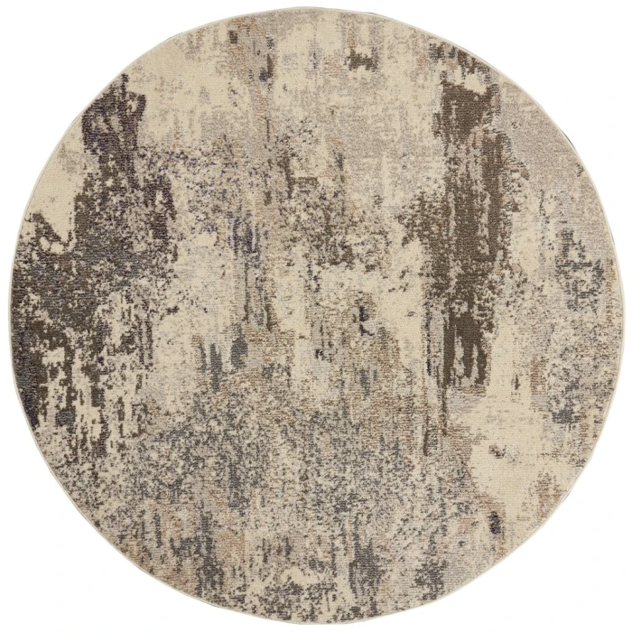 Nourison Celestial Round Area Rug CES02-Ivory/Grey