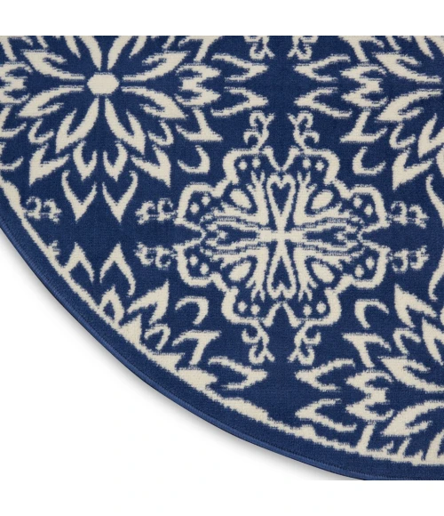Nourison Jubilant Round Area Rug JUB06-Navy/Ivory