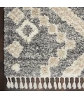 Nourison Oslo Shag Grey/Ivory OSL02 4 ft. X 6 ft. Rect. Rug