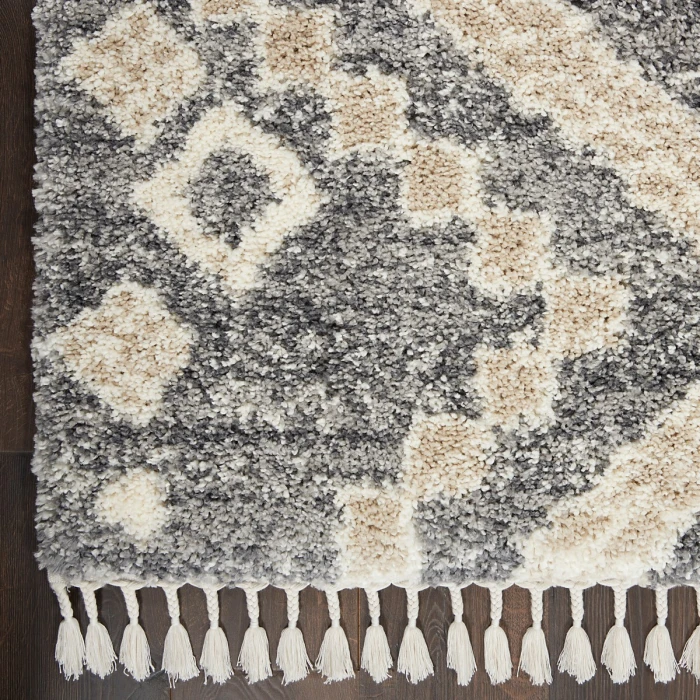 Nourison Oslo Shag Grey/Ivory OSL02 4 ft. X 6 ft. Rect. Rug