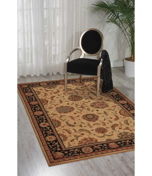 Nourison Living Treasures Round Area Rug LI04-Ivory/Black