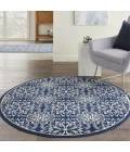 Nourison Jubilant Round Area Rug JUB06-Navy/Ivory