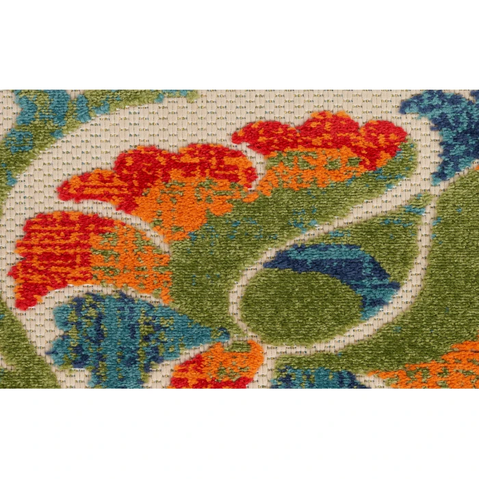 Nourison Aloha Red Multicolor ALH17 5 ft. 3 in. Round Rug