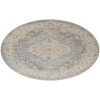 Nourison Home Astra Machine Washable ASW11 Silver Blue 5 ft. 3 in. Round Area Rug