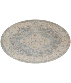 Nourison Home Astra Machine Washable ASW11 Silver Blue 5 ft. 3 in. Round Area Rug