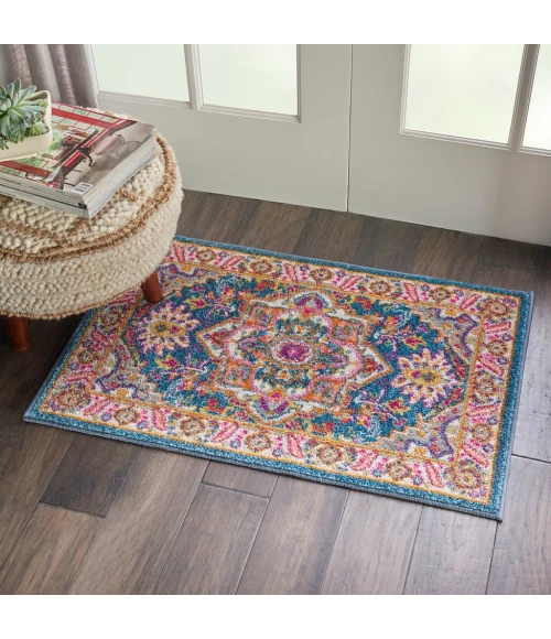 Nourison Passion Area Rug PSN20-Teal Multicolor