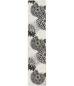 Nourison Home Aloha ALH05 Black White 2 ft. 3 in. X 12 ft. Area Rug