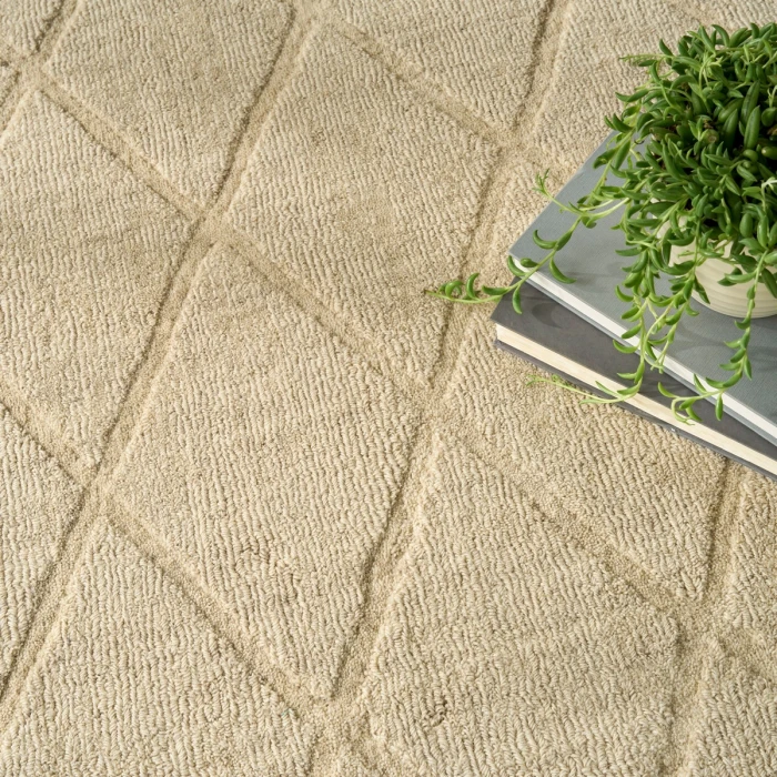 Nourison Wool Haven Beige WOH01 7 ft. 9 in. X 9 ft. 9 in. Rect. Rug