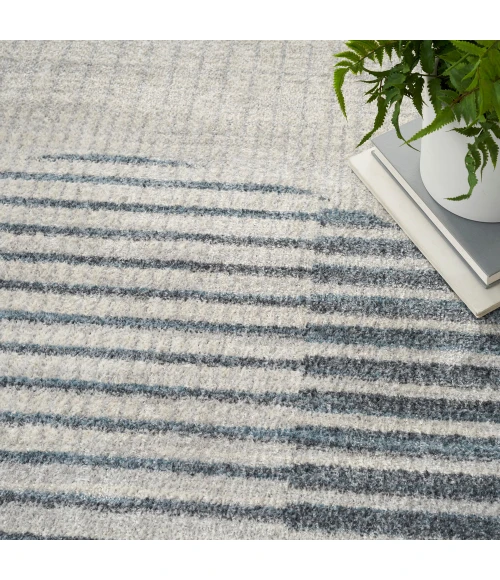 Nourison Astra Machine Washable Area Rug ASW03 Ivory Blue