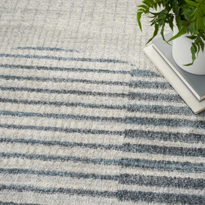 Nourison Astra Machine Washable Area Rug ASW03 Ivory Blue