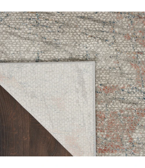 Nourison Rustic Textures Area Rug RUS15-Light Grey/Rust