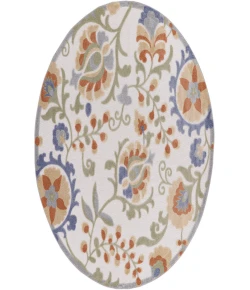 Nourison Home Aloha ALH17 Ivory Blue 7 ft. 10 in. Round Area Rug