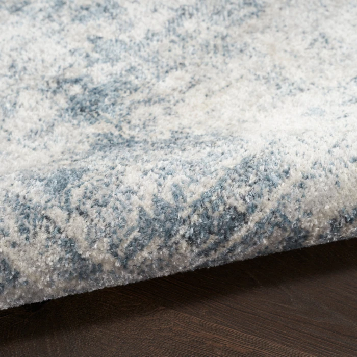 Nourison Astra Machine Washable Area Rug ASW11 Blue/Ivory