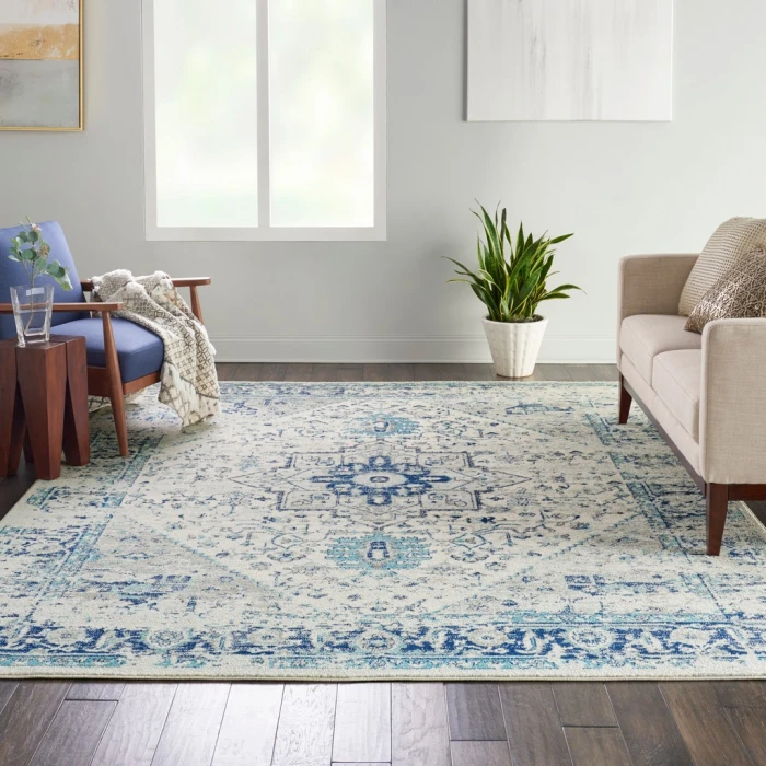 Nourison Tranquil Area Rug TRA06-Ivory/Light Blue