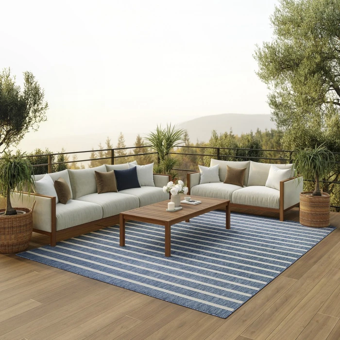 Nourison Positano Navy Ivory POS03 10ft. x 14ft. Rect. Rug