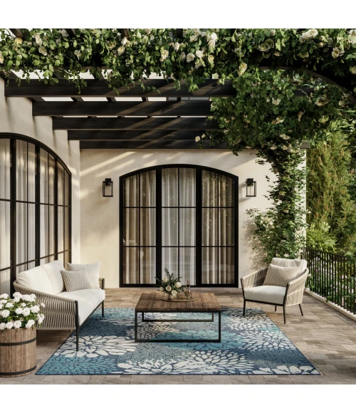 Nourison Garden Oasis Navy GOA06 9 ft. X 12 ft. Rect. Rug
