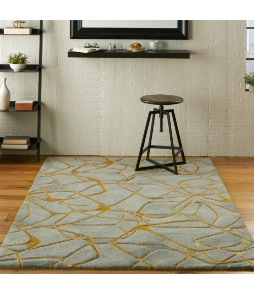 Nourison Symmetry Area Rug SMM05-Grey/Yellow