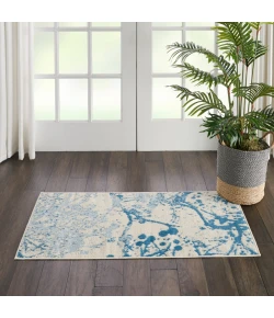 Nourison Home Jubilant JUB12 Ivory Blue 2 ft. X 4 ft. Area Rug