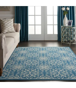 Nourison Home Jubilant JUB06 Ivory Blue 5 ft. 3 in. X 7 ft. 3 in. Area Rug