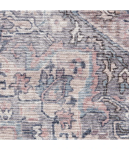 Nicole Curtis Machine Washable Series 1 Area Rug SR101 Black 7' Runner