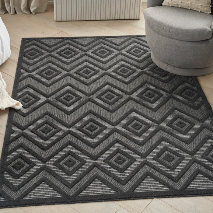 Nourison Versatile Area Rug NRV01 Charcoal/Black