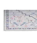Nicole Curtis Machine Washable Series 1 Ivory Blue SR110 2 ft. 2 in. X 10 ft. Rectangle Rug