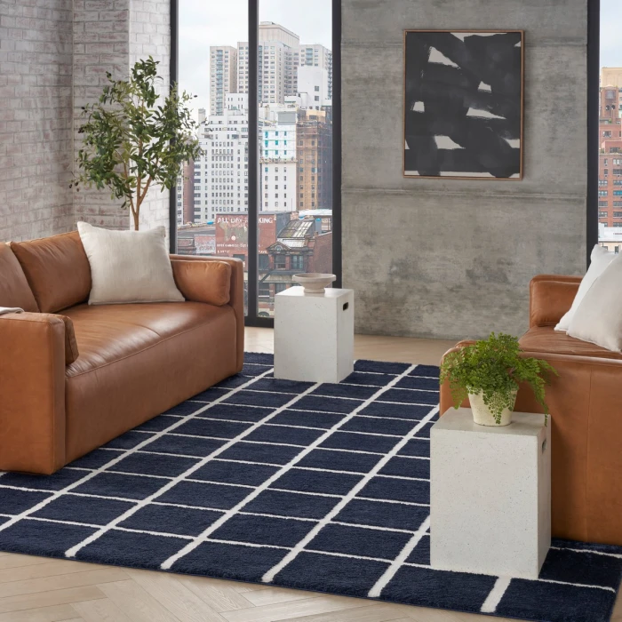 DKNY West End Ave Navy Ivory WTE01 9 ft. X 12 ft. Rect. Rug