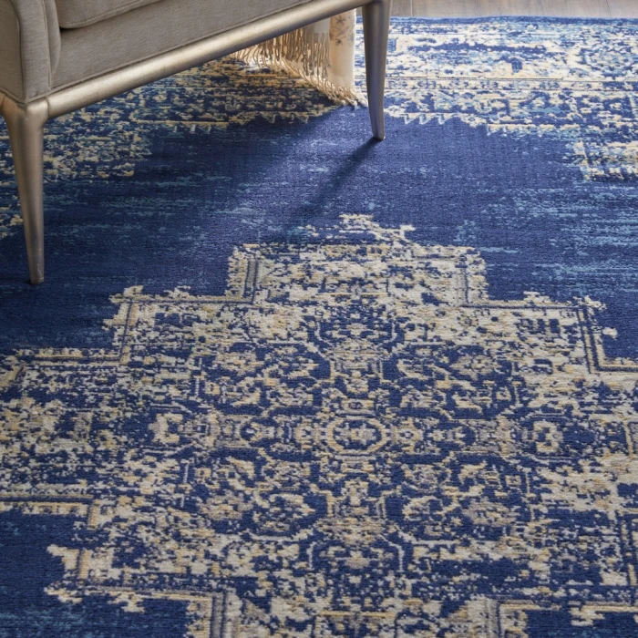 Nourison Grafix Area Rug GRF14-Navy Blue