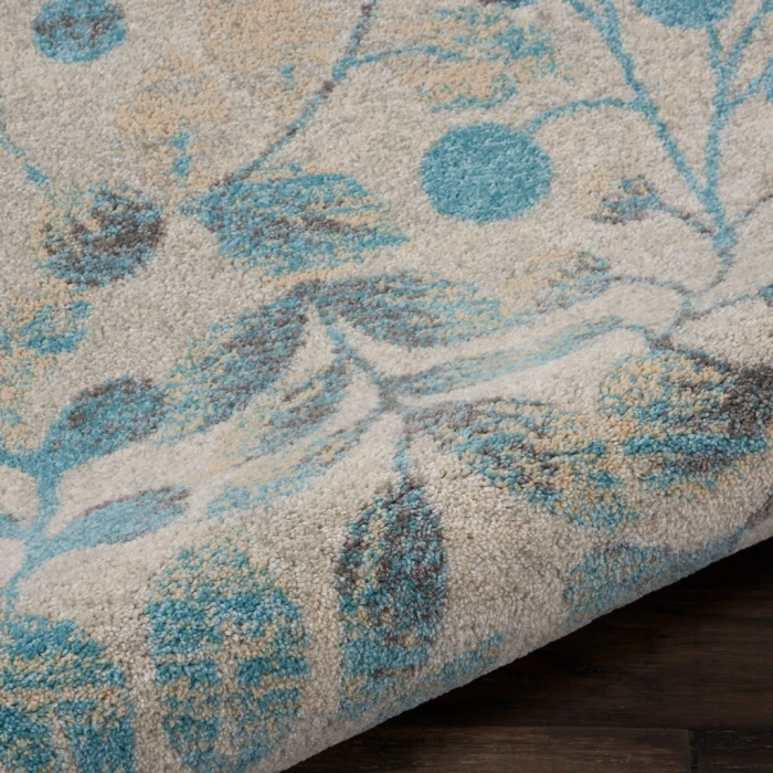 Nourison Tranquil Runner Area Rug TRA03-Ivory/Turquoise