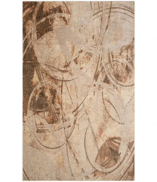 Nourison Astra Machine Washable Beige ASW14 4 ft. X 6 ft. Rectangle Rug