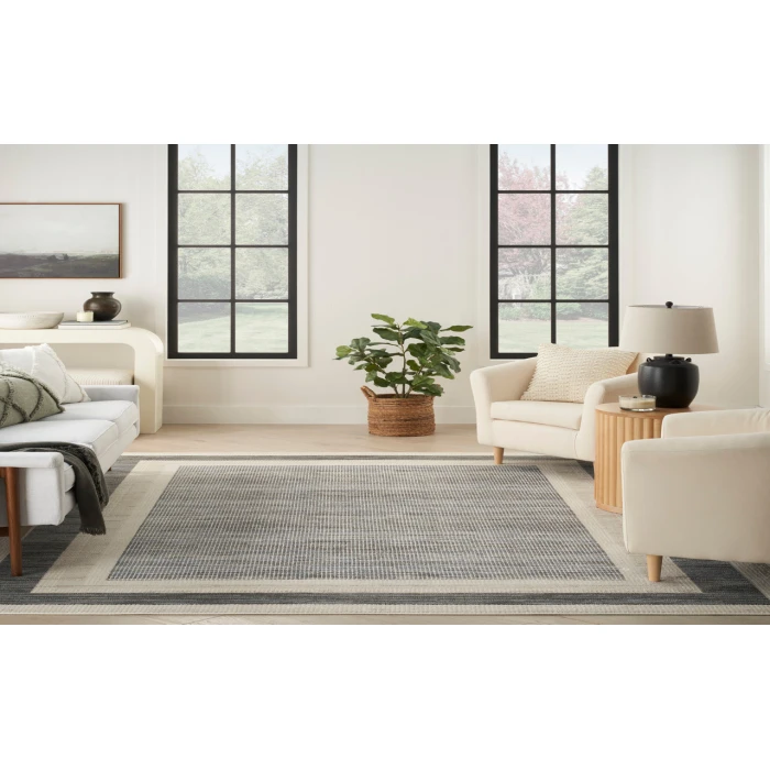 Nourison Serenity Home Grey Ivory SRH07 5 ft. 3 in. X 7 ft. 3 in. Rectangle Rug