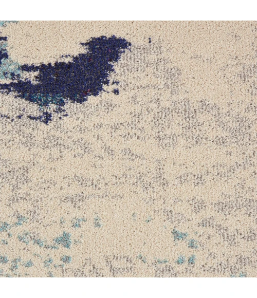 Nourison Celestial Area Rug CES02-Ivory/Teal Blue