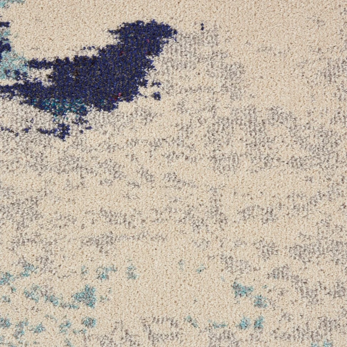 Nourison Celestial Area Rug CES02-Ivory/Teal Blue