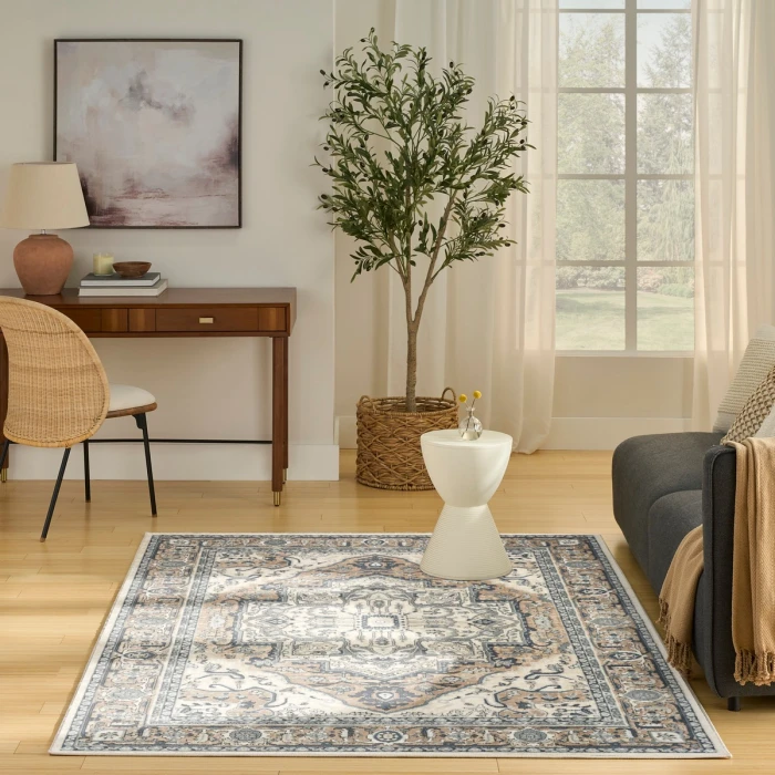 Nourison Quarry Ivory Taupe QUA18 6 ft. X 9 ft. Rect. Rug