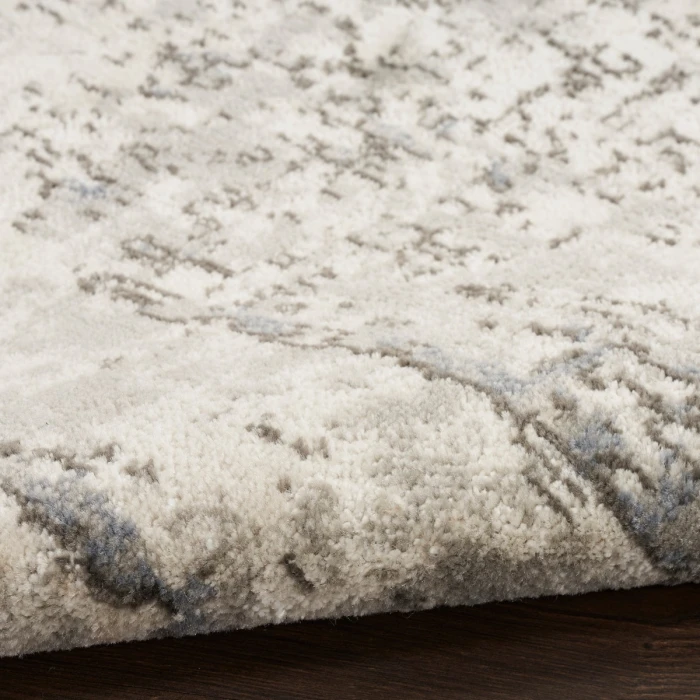 Nourison Quarry Ivory Blue Grey QUA01 8 ft. X Round Rug