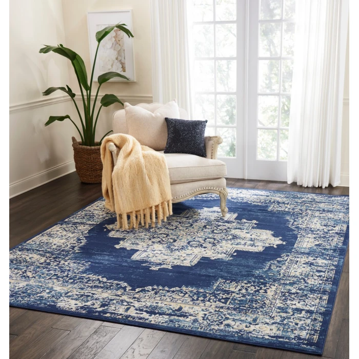 Nourison Grafix Area Rug GRF14-Navy Blue