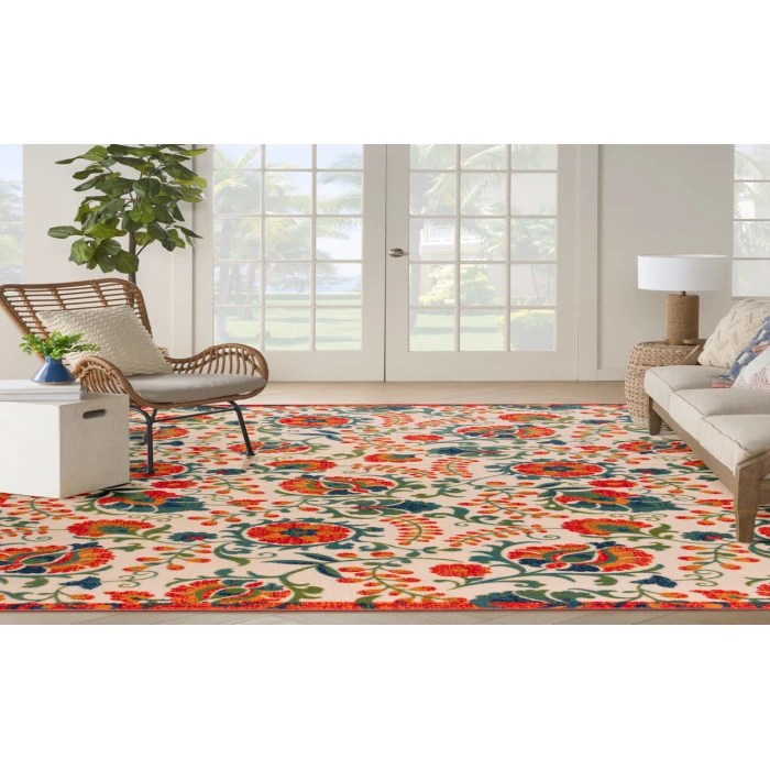 Nourison Aloha Red Multicolor ALH17 7 ft. 10 in. X 10 ft. 6 in. Rectangle Rug