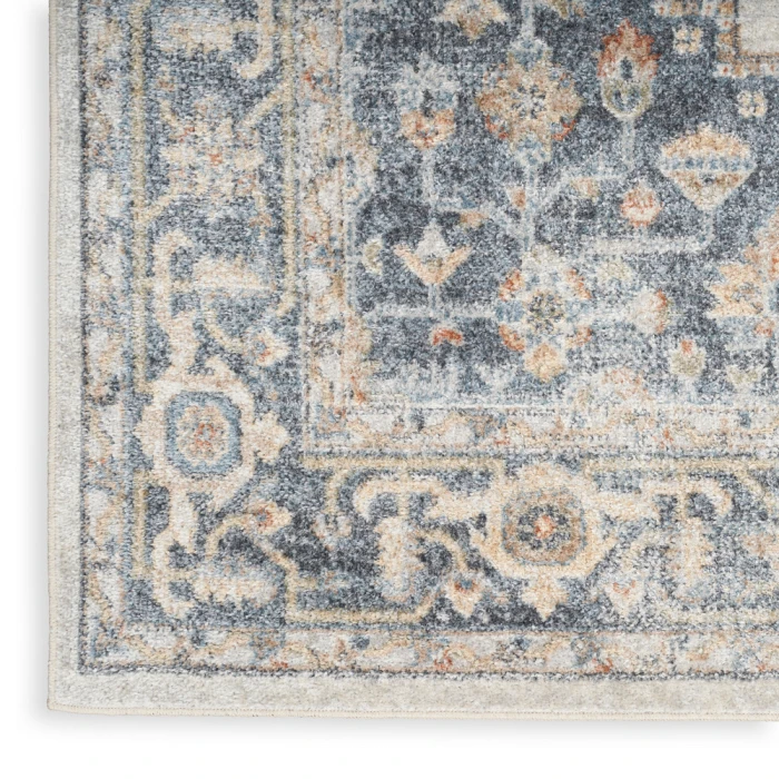 Nourison Astra Machine Washable Area Rug ASW11 Grey/Gold