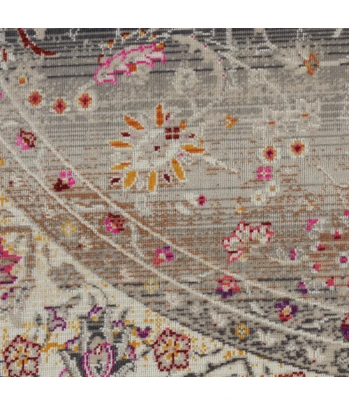 Nourison Vintage Kashan Round Area Rug VKA01-Grey