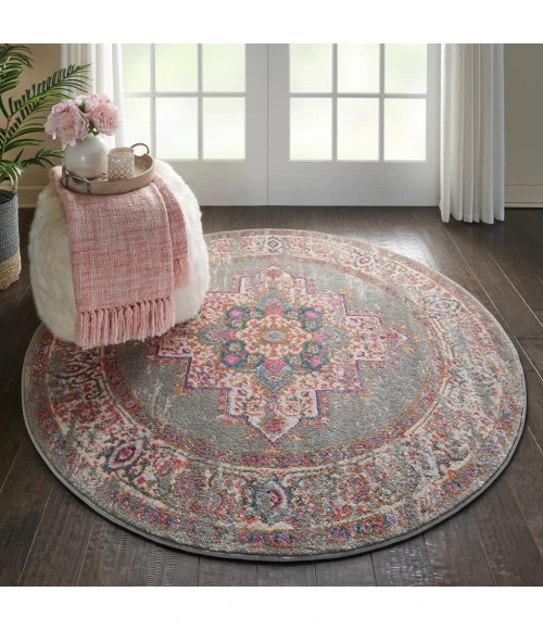Nourison Passion Round Area Rug PSN03-Grey