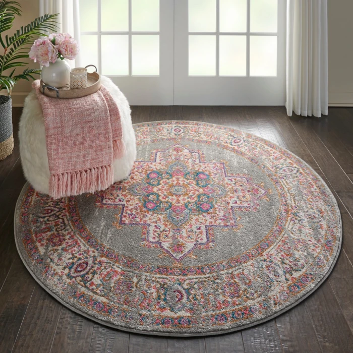 Nourison Passion Round Area Rug PSN03-Grey