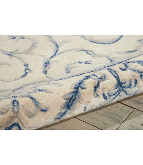 Nourison Somerset Round Area Rug ST02-Ivory/Blue