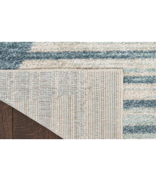 Nourison Astra Machine Washable Blue ASW03 3 ft. 3 in. X 5 ft. Rectangle Rug