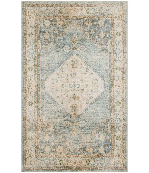 Nourison Astra Machine Washable Silver Blue ASW11 3 ft. 3 in. X 5 ft. Rectangle Rug